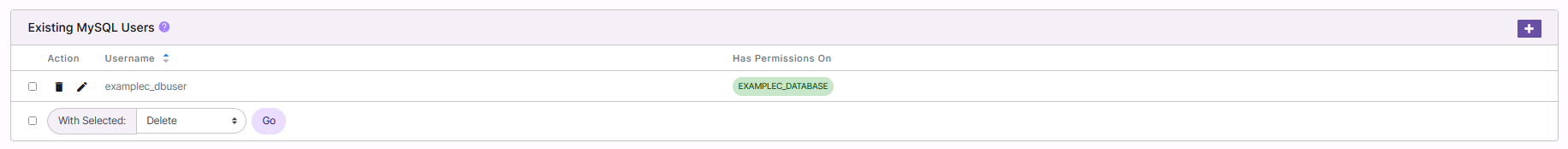 mysql users page