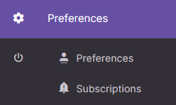 preferences menu
