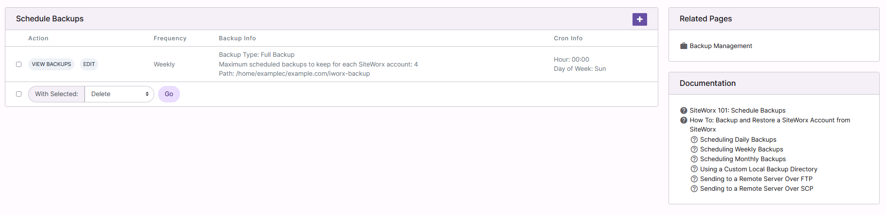 scheduled backups