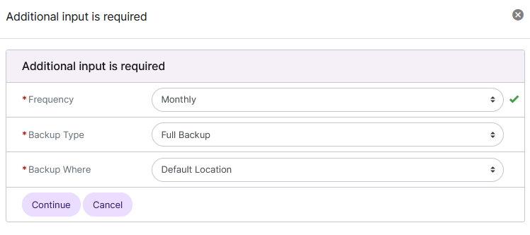 monthly backup form