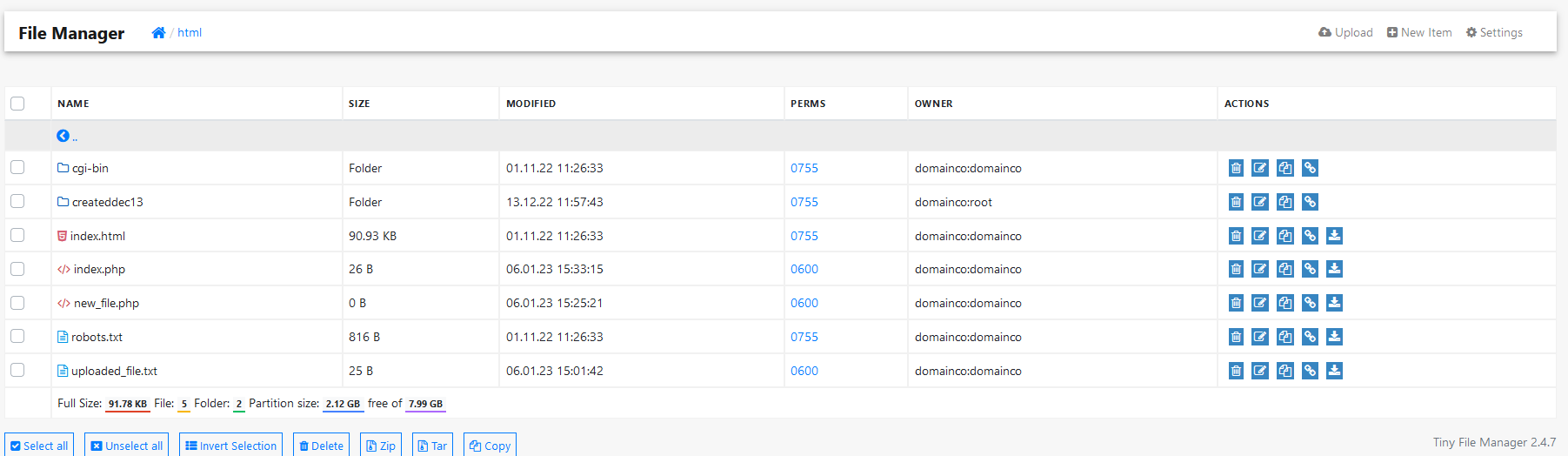 fileman file list