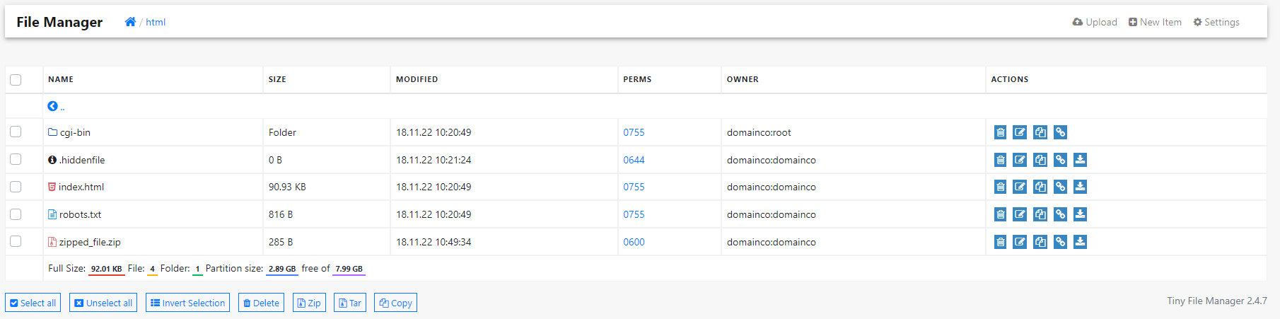 fileman file list