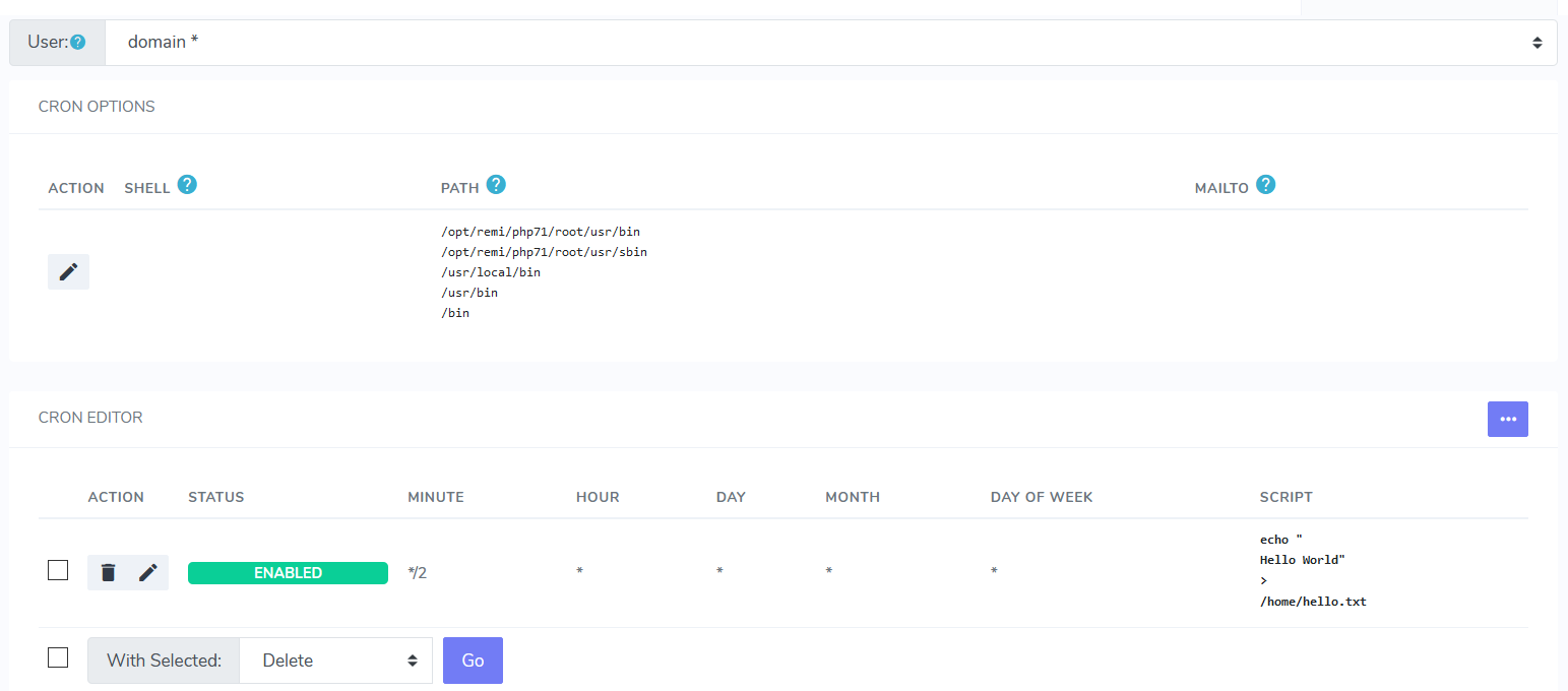 crontab