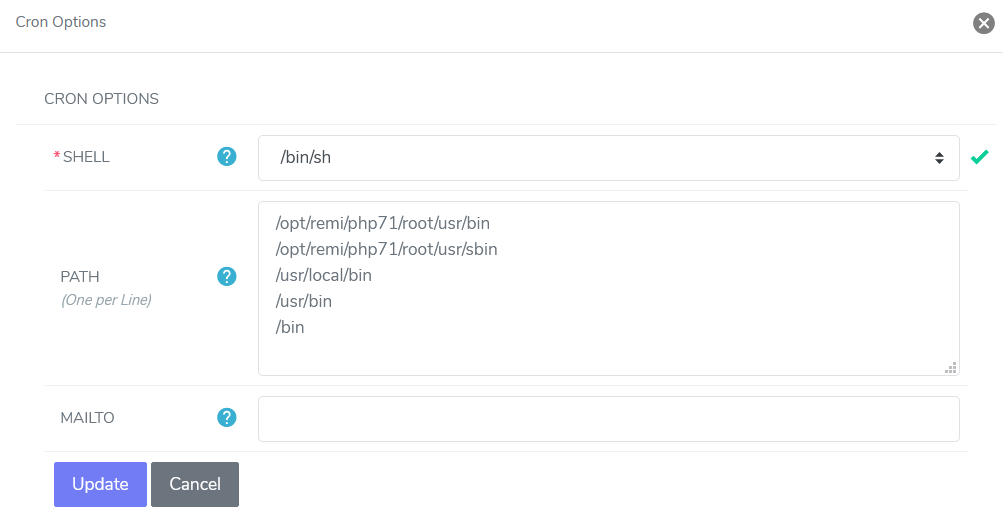 cron options form