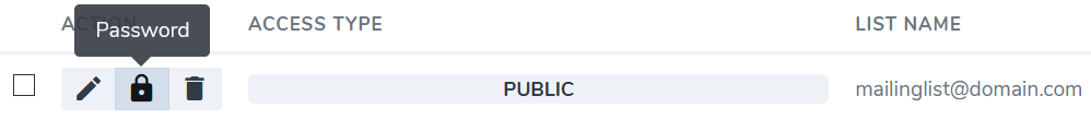 change mailing list password icon