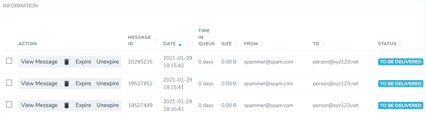 messages in queue
