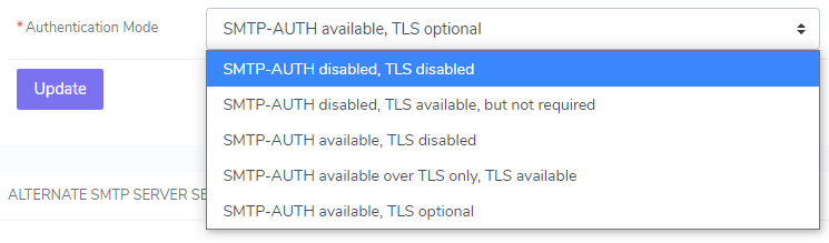 smtp auth mode