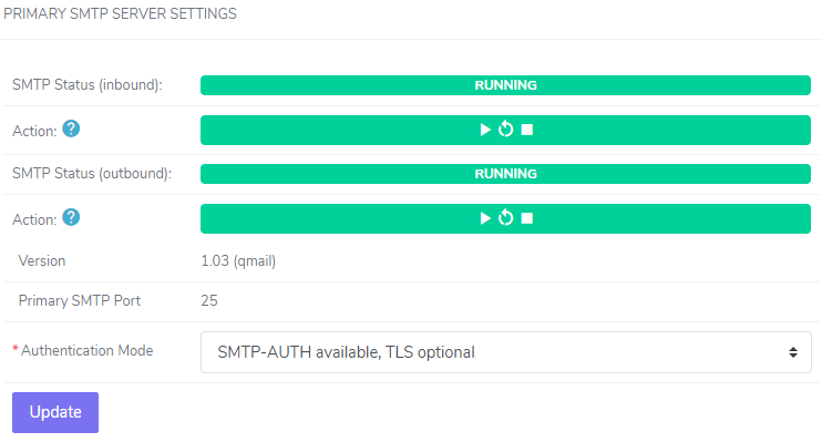 smtp status