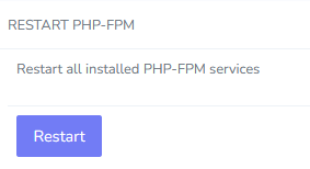 php-fpm restart button