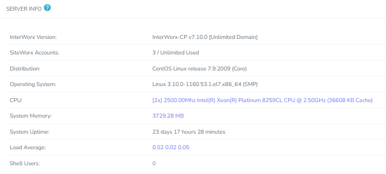 server info