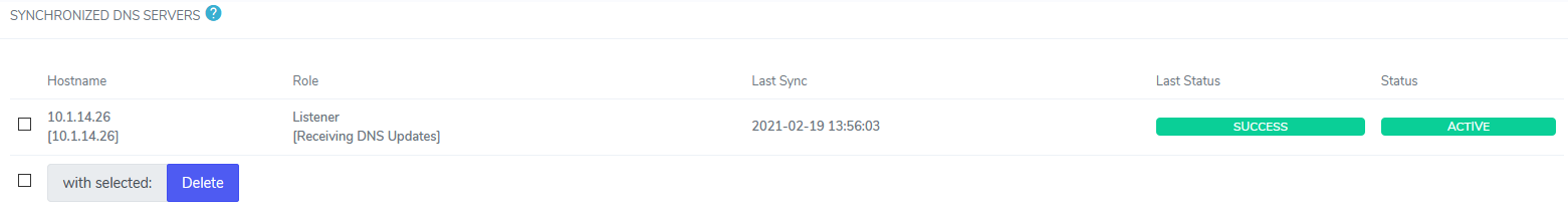 synced dns server delete form