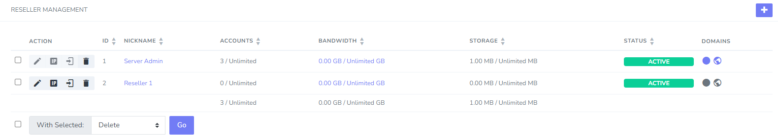 reseller account page