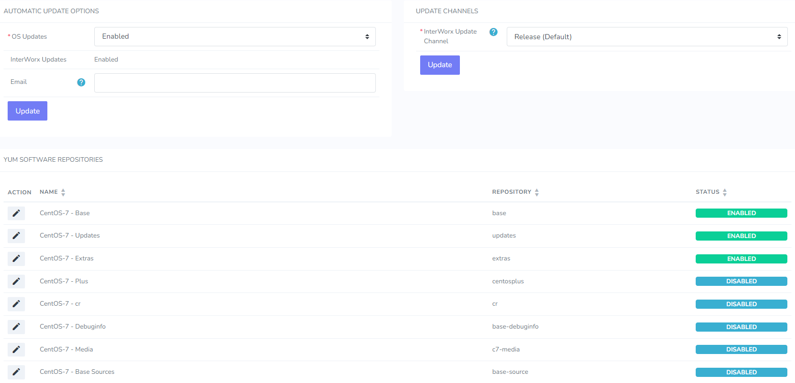 software updates page