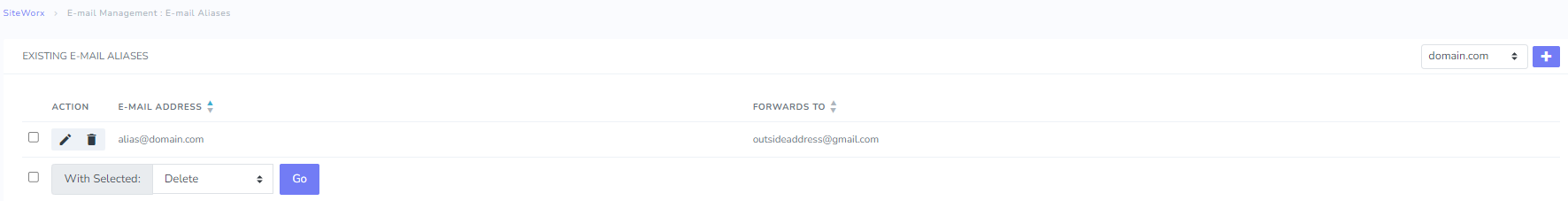 aliases page