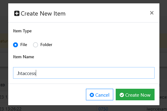 create new item form