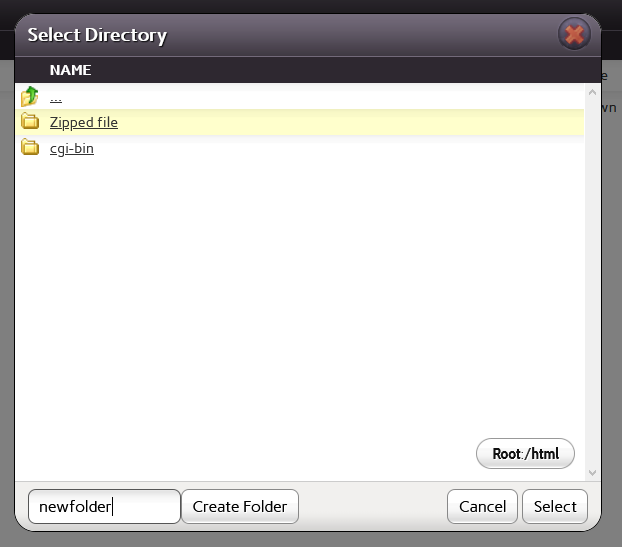 fileman folder select form
