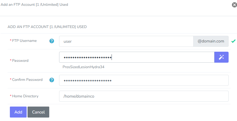 add ftp account form