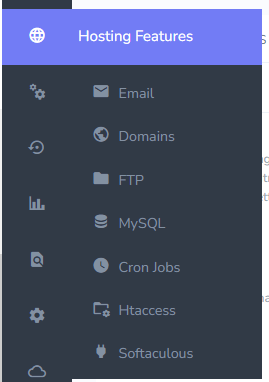 hosting features menu