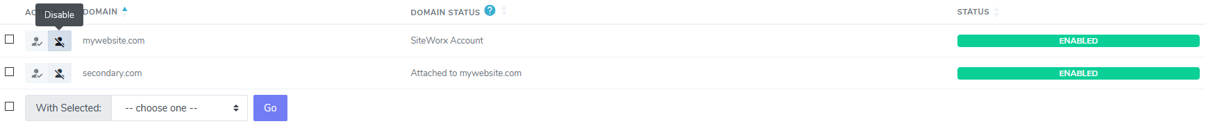 siteworx local delivery disable button