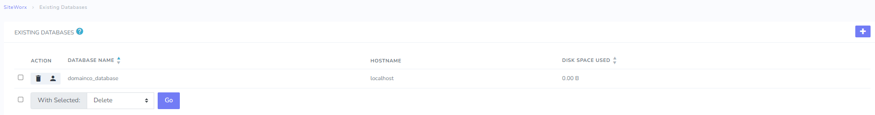 databases page