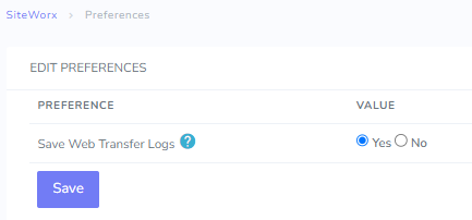 preferences page