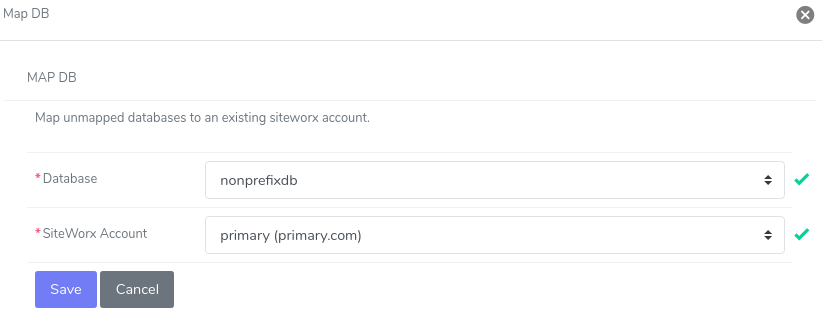 non-prefixed mysql db mapping form