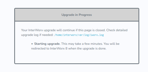 upgrade in progress