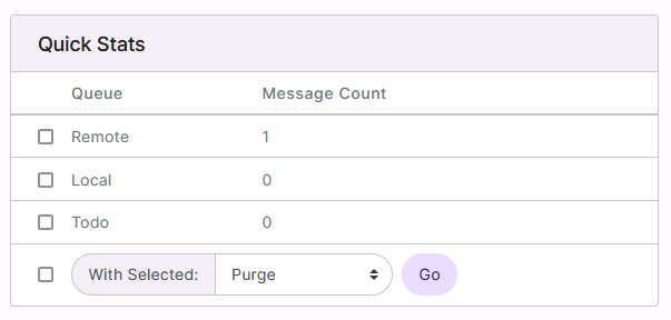 purge queue button