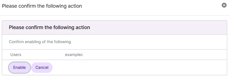 enable confirmation form