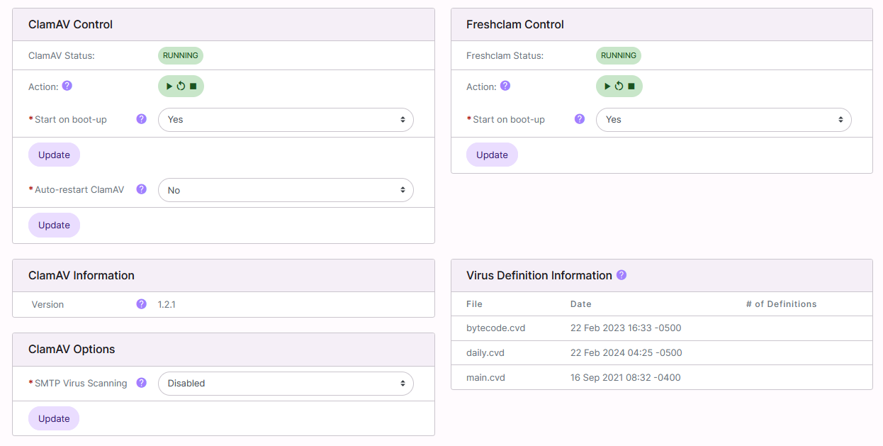 virus filtering page