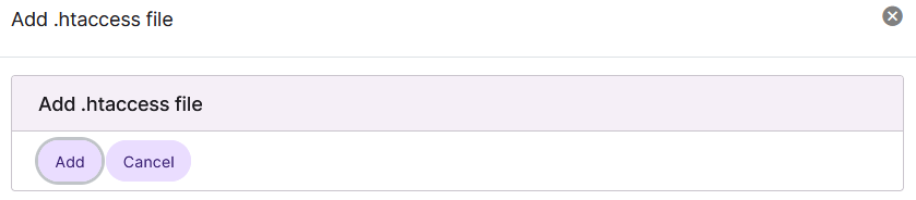 siteworx add htaccess