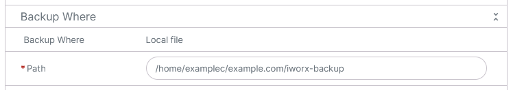 siteworx custom backup directory
