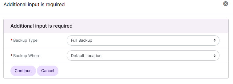 siteworx full backup setup