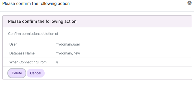 siteworx database delete user permissions