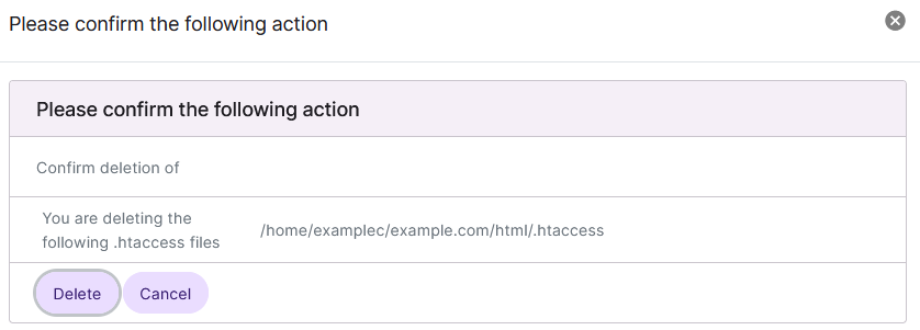 siteworx delete global htaccess