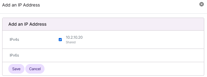 SiteWorx ip add form