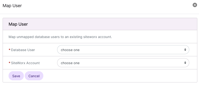 non-prefixed mysql db user mapping form