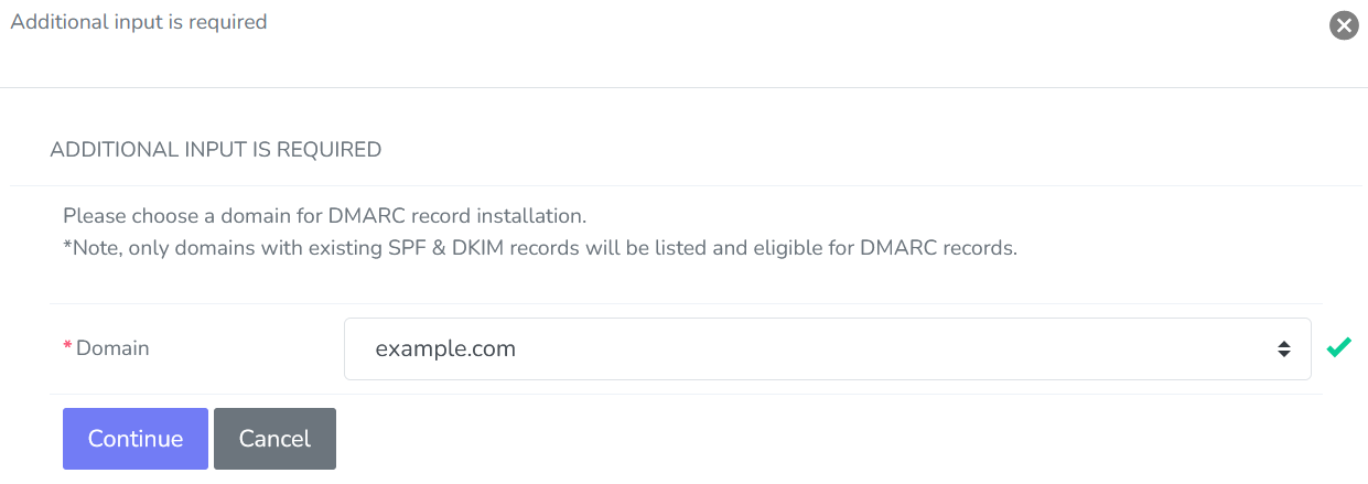 siteworx dmarc domain form